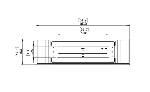 Ecosmart Fire Linear Curved 65 Fire Pit Kit - Black Finish / Stainless Steel Burner - ESF.B.FPK.LC.65.I